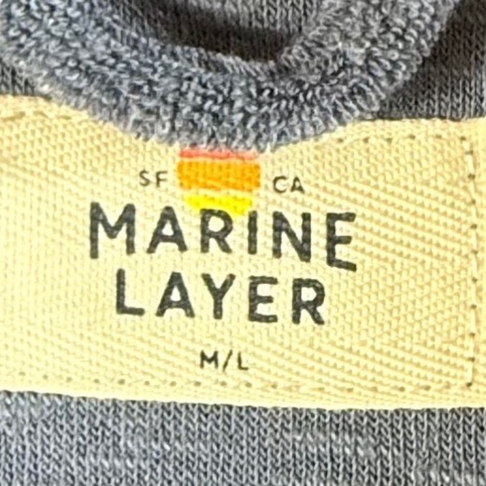 Marine Layer Terry Cloth Shirt Mens M/L Short Sleeve Camp Collar Blue - Picture 5 of 8